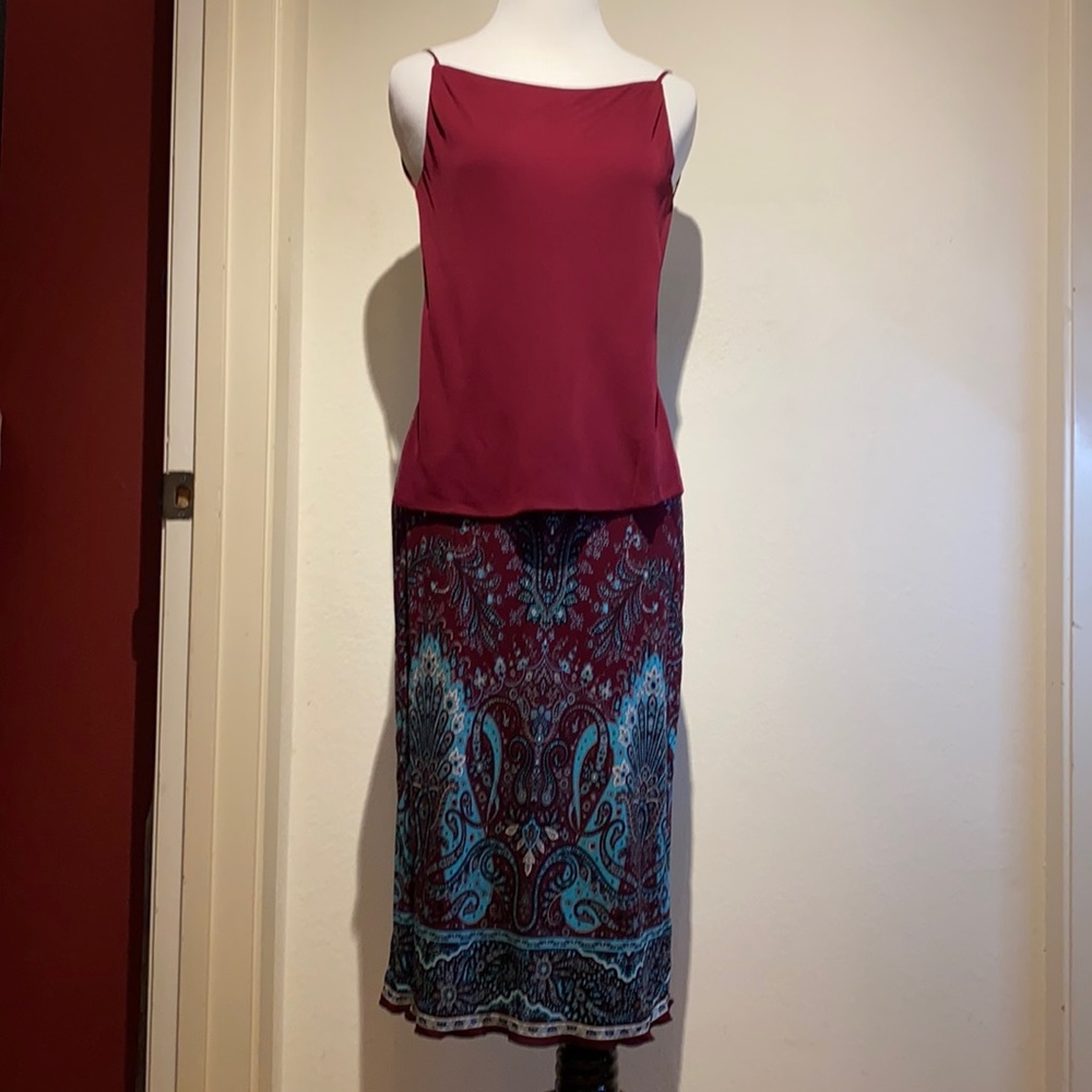 🖤 Yigal Azrouël Y2K Paisley Skirt & Top Set – Size XS – Rare Runway Era